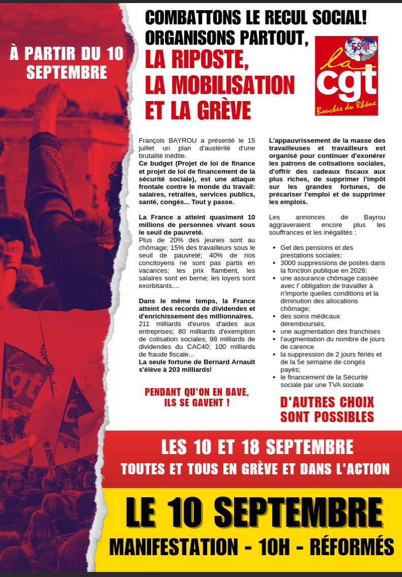 A partir du 10 septembre, tou.te.s en grève et dans l’action !
